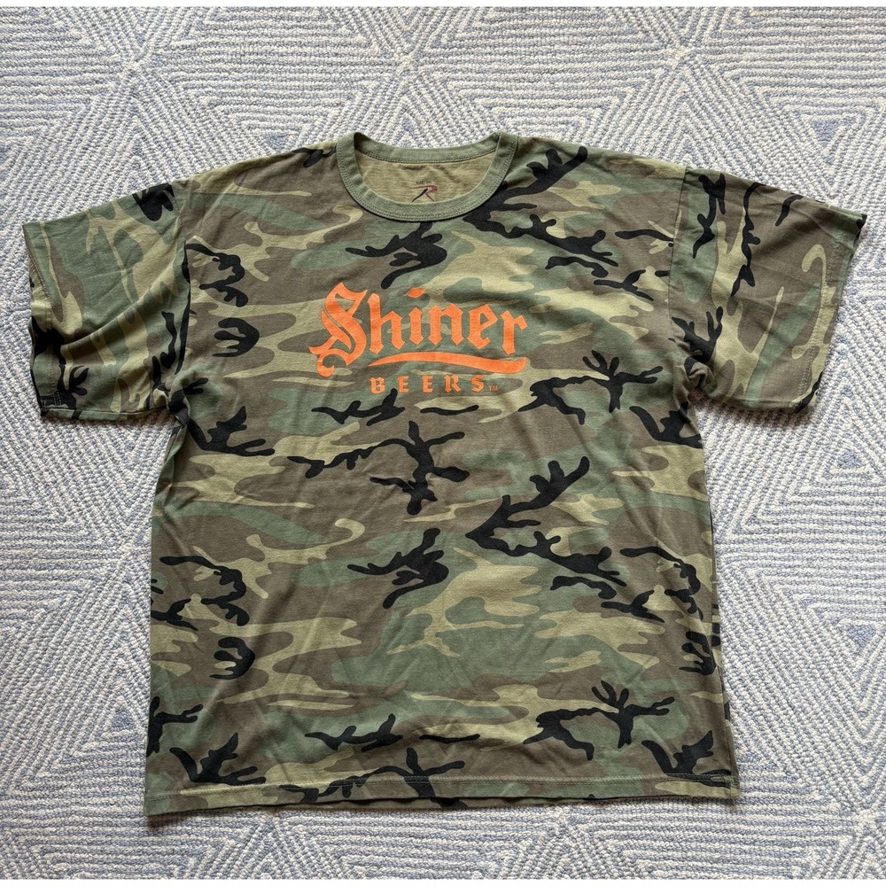 Rothco Shiner Beers Camouflage T-Shirt‎ - Green/Brown/Orange - XXL